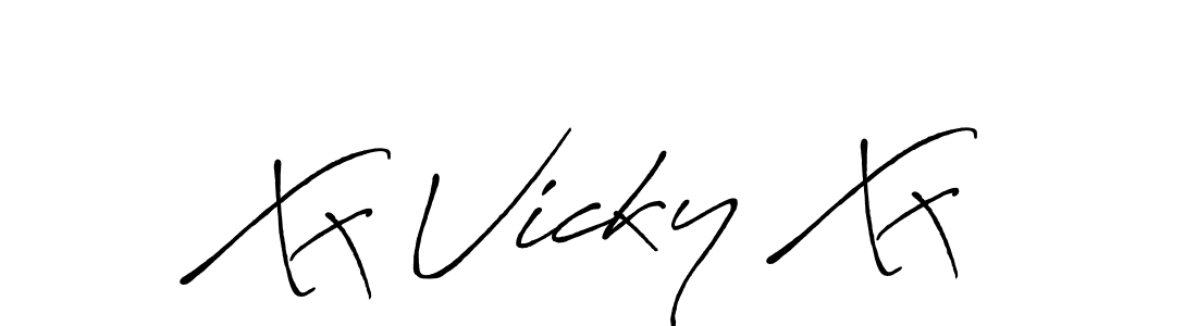 This is the best signature style for the Xx Vicky Xx name. Also you like these signature font (Antro_Vectra_Bolder). Mix name signature. Xx Vicky Xx signature style 7 images and pictures png