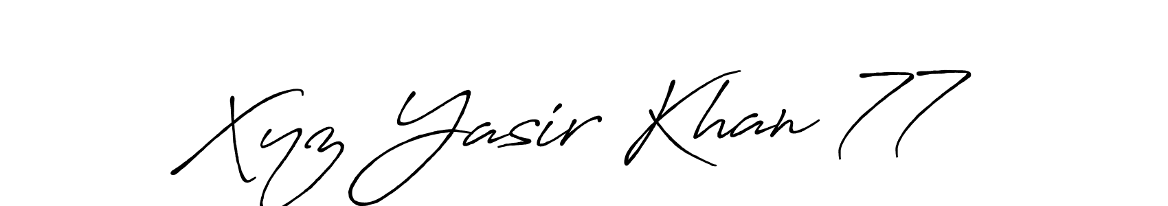 Xyz Yasir Khan 77 stylish signature style. Best Handwritten Sign (Antro_Vectra_Bolder) for my name. Handwritten Signature Collection Ideas for my name Xyz Yasir Khan 77. Xyz Yasir Khan 77 signature style 7 images and pictures png