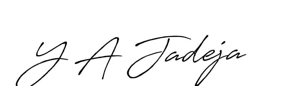 Use a signature maker to create a handwritten signature online. With this signature software, you can design (Antro_Vectra_Bolder) your own signature for name Y A Jadeja. Y A Jadeja signature style 7 images and pictures png