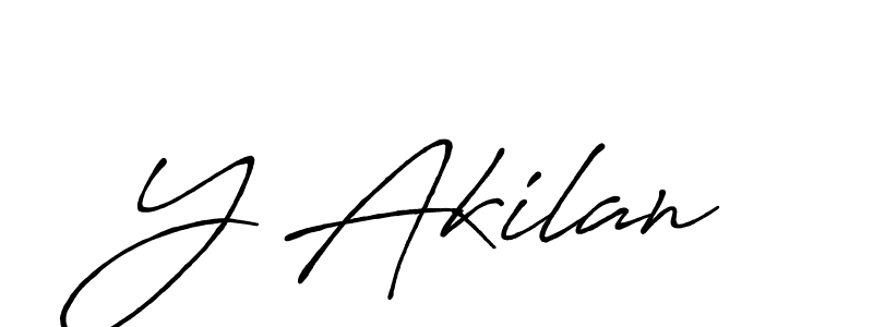 Create a beautiful signature design for name Y Akilan. With this signature (Antro_Vectra_Bolder) fonts, you can make a handwritten signature for free. Y Akilan signature style 7 images and pictures png