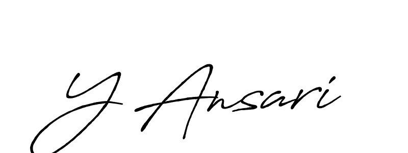 Make a beautiful signature design for name Y Ansari. With this signature (Antro_Vectra_Bolder) style, you can create a handwritten signature for free. Y Ansari signature style 7 images and pictures png