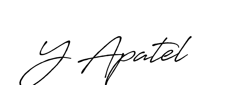 Make a beautiful signature design for name Y Apatel. With this signature (Antro_Vectra_Bolder) style, you can create a handwritten signature for free. Y Apatel signature style 7 images and pictures png