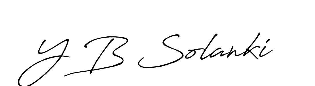 Y B Solanki stylish signature style. Best Handwritten Sign (Antro_Vectra_Bolder) for my name. Handwritten Signature Collection Ideas for my name Y B Solanki. Y B Solanki signature style 7 images and pictures png