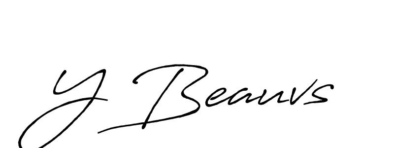 How to make Y Beauvs name signature. Use Antro_Vectra_Bolder style for creating short signs online. This is the latest handwritten sign. Y Beauvs signature style 7 images and pictures png