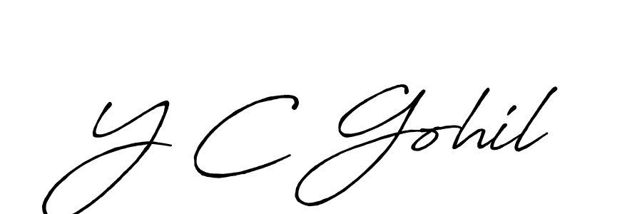 How to Draw Y C Gohil signature style? Antro_Vectra_Bolder is a latest design signature styles for name Y C Gohil. Y C Gohil signature style 7 images and pictures png