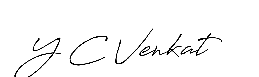 Use a signature maker to create a handwritten signature online. With this signature software, you can design (Antro_Vectra_Bolder) your own signature for name Y C Venkat. Y C Venkat signature style 7 images and pictures png