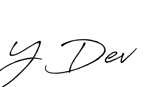 Also we have Y Dev name is the best signature style. Create professional handwritten signature collection using Antro_Vectra_Bolder autograph style. Y Dev signature style 7 images and pictures png