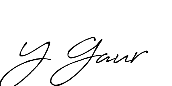How to make Y Gaur name signature. Use Antro_Vectra_Bolder style for creating short signs online. This is the latest handwritten sign. Y Gaur signature style 7 images and pictures png