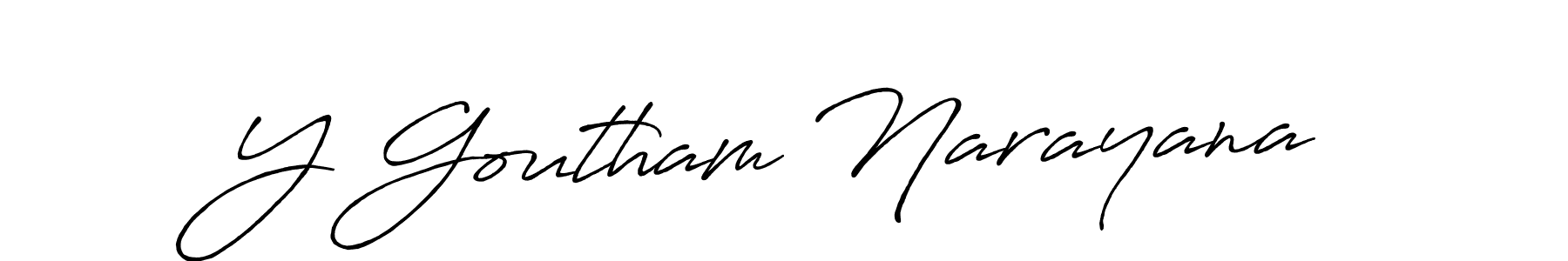 Design your own signature with our free online signature maker. With this signature software, you can create a handwritten (Antro_Vectra_Bolder) signature for name Y Goutham Narayana. Y Goutham Narayana signature style 7 images and pictures png