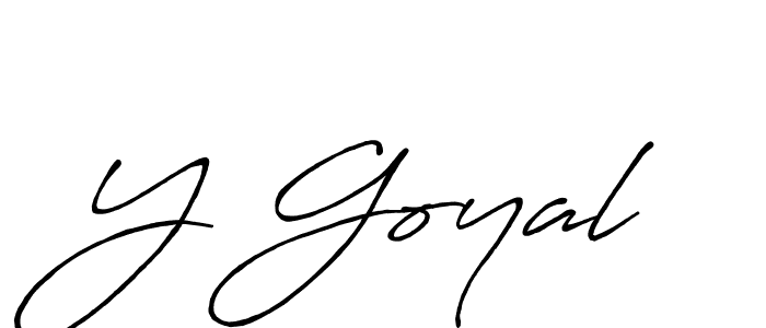 Also we have Y Goyal name is the best signature style. Create professional handwritten signature collection using Antro_Vectra_Bolder autograph style. Y Goyal signature style 7 images and pictures png