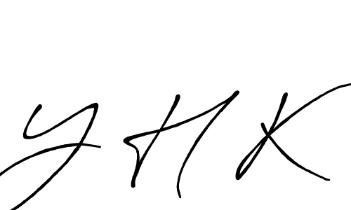 if you are searching for the best signature style for your name Y H K. so please give up your signature search. here we have designed multiple signature styles  using Antro_Vectra_Bolder. Y H K signature style 7 images and pictures png