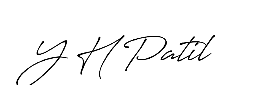 Y H Patil stylish signature style. Best Handwritten Sign (Antro_Vectra_Bolder) for my name. Handwritten Signature Collection Ideas for my name Y H Patil. Y H Patil signature style 7 images and pictures png