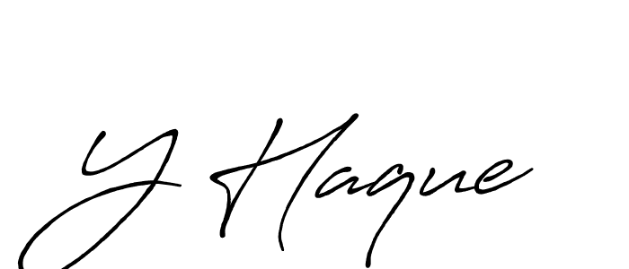 Also we have Y Haque name is the best signature style. Create professional handwritten signature collection using Antro_Vectra_Bolder autograph style. Y Haque signature style 7 images and pictures png