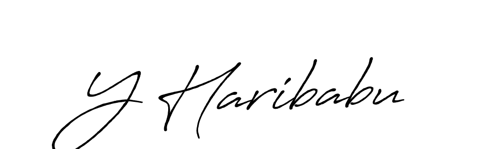 Use a signature maker to create a handwritten signature online. With this signature software, you can design (Antro_Vectra_Bolder) your own signature for name Y Haribabu. Y Haribabu signature style 7 images and pictures png