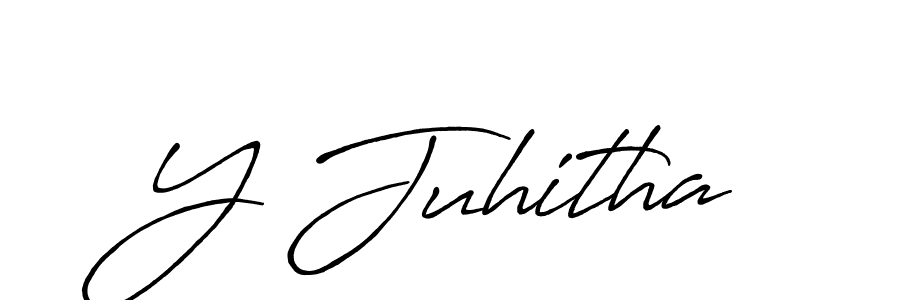 You should practise on your own different ways (Antro_Vectra_Bolder) to write your name (Y Juhitha) in signature. don't let someone else do it for you. Y Juhitha signature style 7 images and pictures png