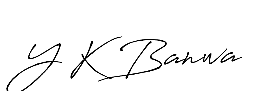 How to make Y K Banwa name signature. Use Antro_Vectra_Bolder style for creating short signs online. This is the latest handwritten sign. Y K Banwa signature style 7 images and pictures png