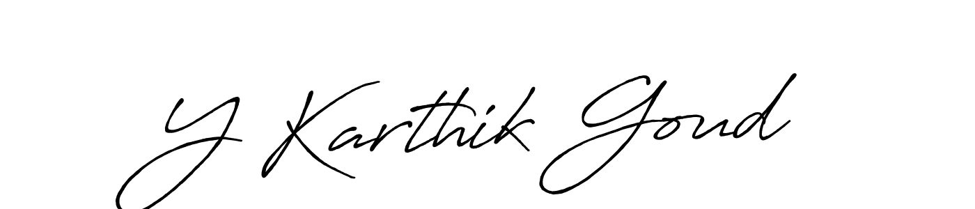 Make a beautiful signature design for name Y Karthik Goud. With this signature (Antro_Vectra_Bolder) style, you can create a handwritten signature for free. Y Karthik Goud signature style 7 images and pictures png