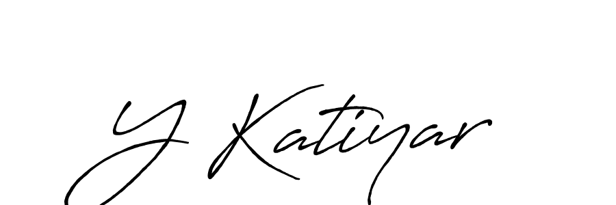 Y Katiyar stylish signature style. Best Handwritten Sign (Antro_Vectra_Bolder) for my name. Handwritten Signature Collection Ideas for my name Y Katiyar. Y Katiyar signature style 7 images and pictures png