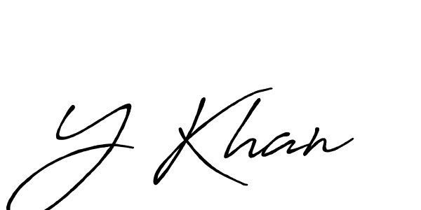 Design your own signature with our free online signature maker. With this signature software, you can create a handwritten (Antro_Vectra_Bolder) signature for name Y Khan. Y Khan signature style 7 images and pictures png