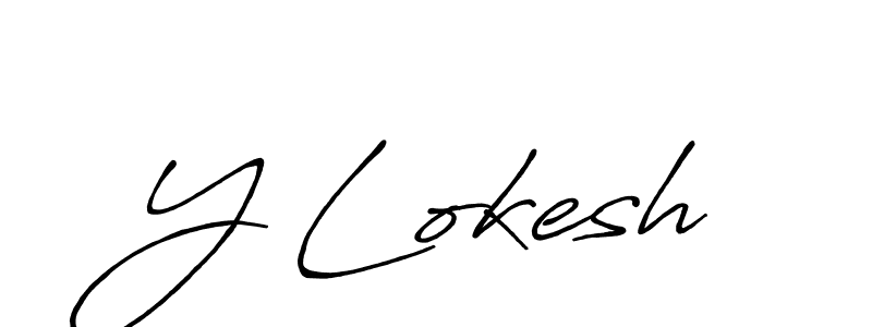 Y Lokesh stylish signature style. Best Handwritten Sign (Antro_Vectra_Bolder) for my name. Handwritten Signature Collection Ideas for my name Y Lokesh. Y Lokesh signature style 7 images and pictures png