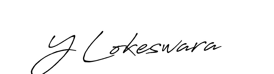 Make a beautiful signature design for name Y Lokeswara. With this signature (Antro_Vectra_Bolder) style, you can create a handwritten signature for free. Y Lokeswara signature style 7 images and pictures png