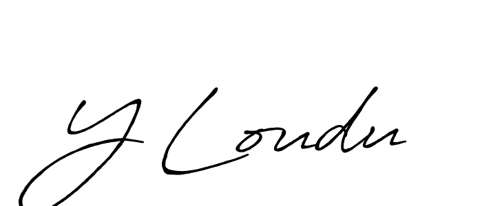 Y Loudu stylish signature style. Best Handwritten Sign (Antro_Vectra_Bolder) for my name. Handwritten Signature Collection Ideas for my name Y Loudu. Y Loudu signature style 7 images and pictures png