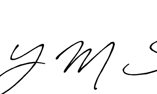 Make a beautiful signature design for name Y M S. With this signature (Antro_Vectra_Bolder) style, you can create a handwritten signature for free. Y M S signature style 7 images and pictures png