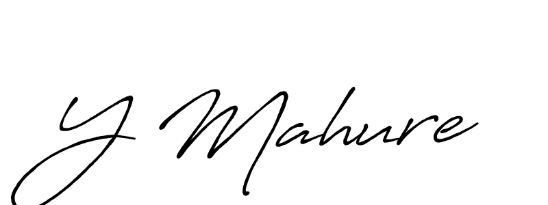 How to make Y Mahure name signature. Use Antro_Vectra_Bolder style for creating short signs online. This is the latest handwritten sign. Y Mahure signature style 7 images and pictures png