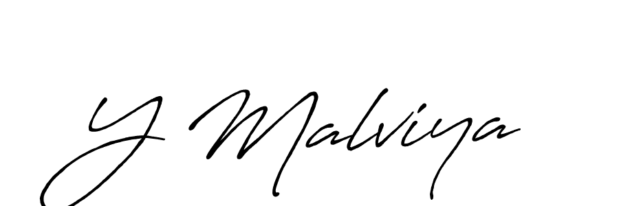 Create a beautiful signature design for name Y Malviya. With this signature (Antro_Vectra_Bolder) fonts, you can make a handwritten signature for free. Y Malviya signature style 7 images and pictures png