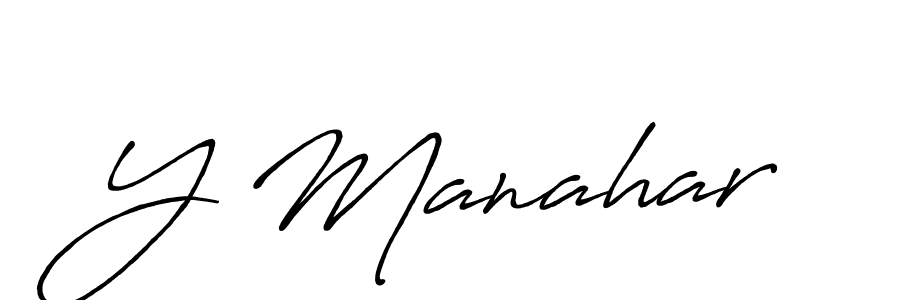 Y Manahar stylish signature style. Best Handwritten Sign (Antro_Vectra_Bolder) for my name. Handwritten Signature Collection Ideas for my name Y Manahar. Y Manahar signature style 7 images and pictures png