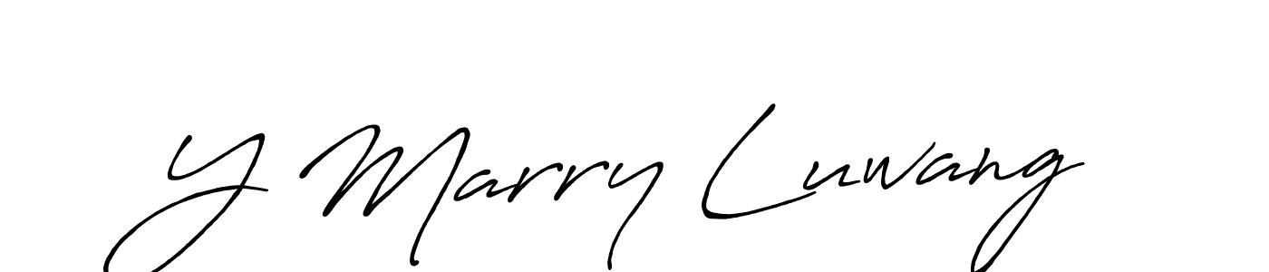 Design your own signature with our free online signature maker. With this signature software, you can create a handwritten (Antro_Vectra_Bolder) signature for name Y Marry Luwang. Y Marry Luwang signature style 7 images and pictures png