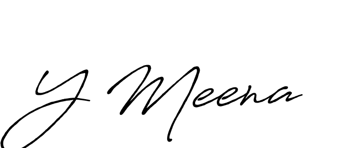 How to make Y Meena name signature. Use Antro_Vectra_Bolder style for creating short signs online. This is the latest handwritten sign. Y Meena signature style 7 images and pictures png