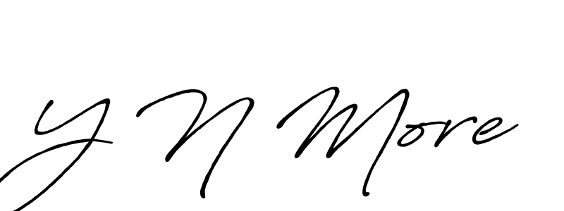 The best way (Antro_Vectra_Bolder) to make a short signature is to pick only two or three words in your name. The name Y N More include a total of six letters. For converting this name. Y N More signature style 7 images and pictures png