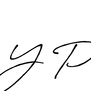 Y P stylish signature style. Best Handwritten Sign (Antro_Vectra_Bolder) for my name. Handwritten Signature Collection Ideas for my name Y P. Y P signature style 7 images and pictures png