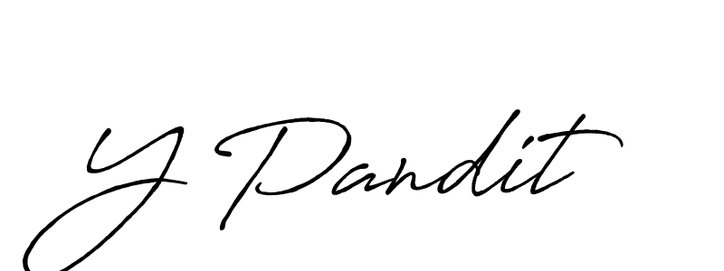 Make a beautiful signature design for name Y Pandit. With this signature (Antro_Vectra_Bolder) style, you can create a handwritten signature for free. Y Pandit signature style 7 images and pictures png