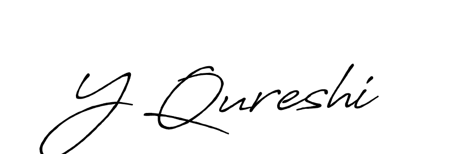 Make a beautiful signature design for name Y Qureshi. With this signature (Antro_Vectra_Bolder) style, you can create a handwritten signature for free. Y Qureshi signature style 7 images and pictures png