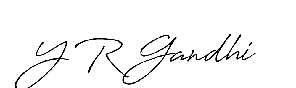 Also we have Y R Gandhi name is the best signature style. Create professional handwritten signature collection using Antro_Vectra_Bolder autograph style. Y R Gandhi signature style 7 images and pictures png