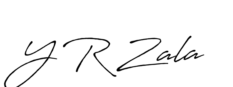 Create a beautiful signature design for name Y R Zala. With this signature (Antro_Vectra_Bolder) fonts, you can make a handwritten signature for free. Y R Zala signature style 7 images and pictures png