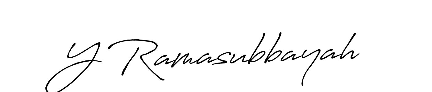 How to make Y Ramasubbayah name signature. Use Antro_Vectra_Bolder style for creating short signs online. This is the latest handwritten sign. Y Ramasubbayah signature style 7 images and pictures png