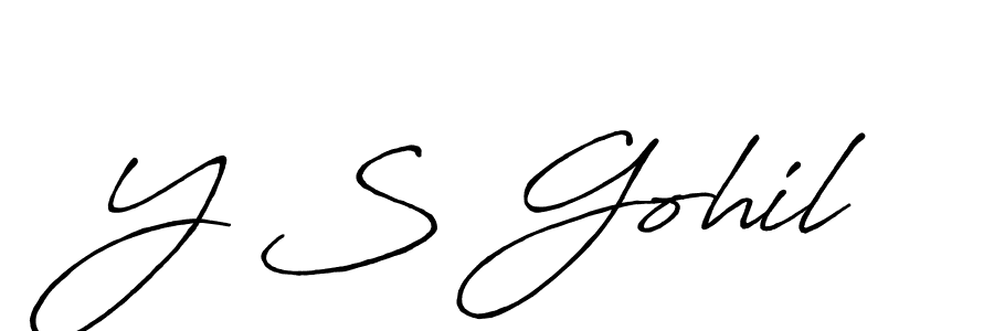 Similarly Antro_Vectra_Bolder is the best handwritten signature design. Signature creator online .You can use it as an online autograph creator for name Y S Gohil. Y S Gohil signature style 7 images and pictures png