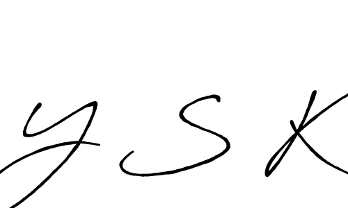 Create a beautiful signature design for name Y S K. With this signature (Antro_Vectra_Bolder) fonts, you can make a handwritten signature for free. Y S K signature style 7 images and pictures png