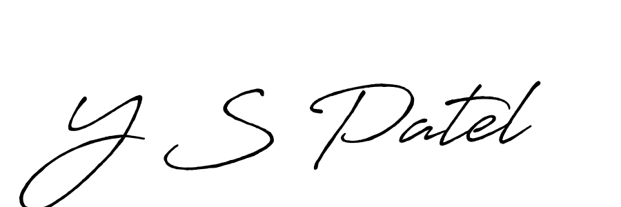 Make a beautiful signature design for name Y S Patel. With this signature (Antro_Vectra_Bolder) style, you can create a handwritten signature for free. Y S Patel signature style 7 images and pictures png