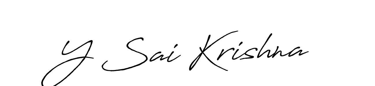 How to make Y Sai Krishna name signature. Use Antro_Vectra_Bolder style for creating short signs online. This is the latest handwritten sign. Y Sai Krishna signature style 7 images and pictures png