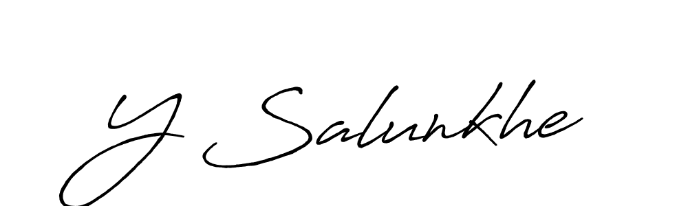 if you are searching for the best signature style for your name Y Salunkhe. so please give up your signature search. here we have designed multiple signature styles  using Antro_Vectra_Bolder. Y Salunkhe signature style 7 images and pictures png