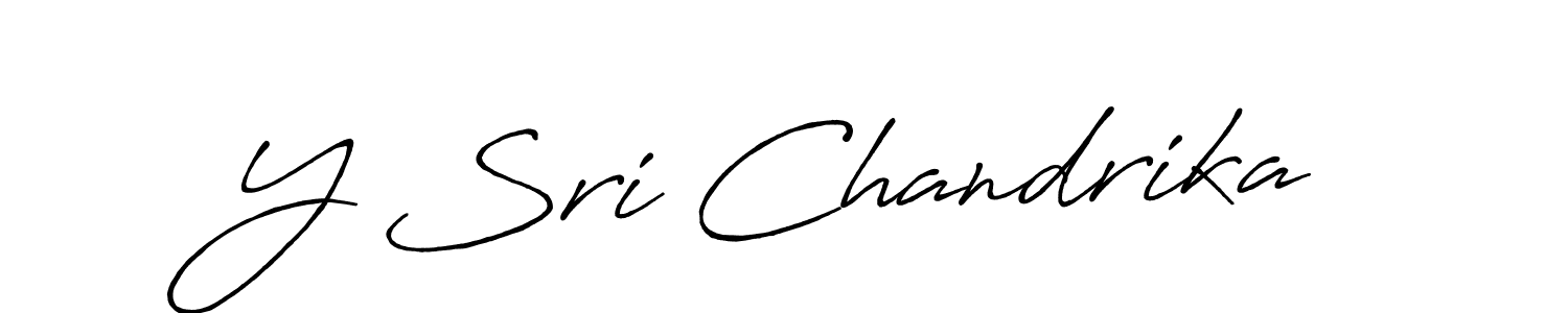 Use a signature maker to create a handwritten signature online. With this signature software, you can design (Antro_Vectra_Bolder) your own signature for name Y Sri Chandrika. Y Sri Chandrika signature style 7 images and pictures png