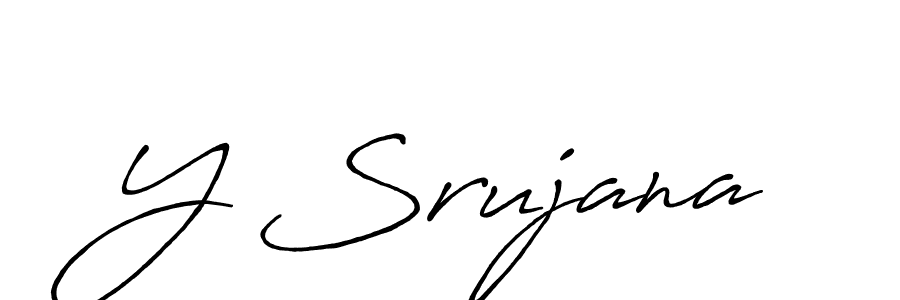 How to make Y Srujana name signature. Use Antro_Vectra_Bolder style for creating short signs online. This is the latest handwritten sign. Y Srujana signature style 7 images and pictures png