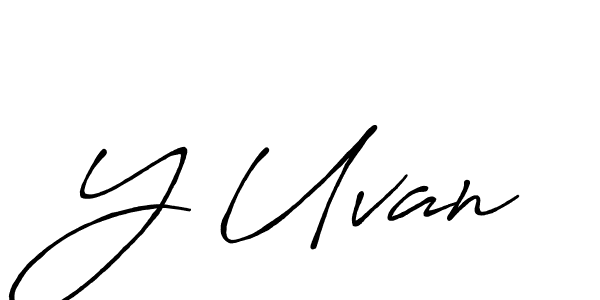 How to make Y Uvan name signature. Use Antro_Vectra_Bolder style for creating short signs online. This is the latest handwritten sign. Y Uvan signature style 7 images and pictures png