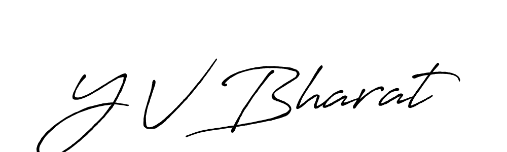 Create a beautiful signature design for name Y V Bharat. With this signature (Antro_Vectra_Bolder) fonts, you can make a handwritten signature for free. Y V Bharat signature style 7 images and pictures png