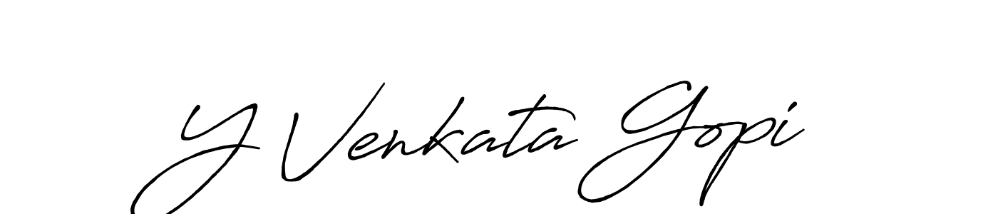 Make a beautiful signature design for name Y Venkata Gopi. With this signature (Antro_Vectra_Bolder) style, you can create a handwritten signature for free. Y Venkata Gopi signature style 7 images and pictures png