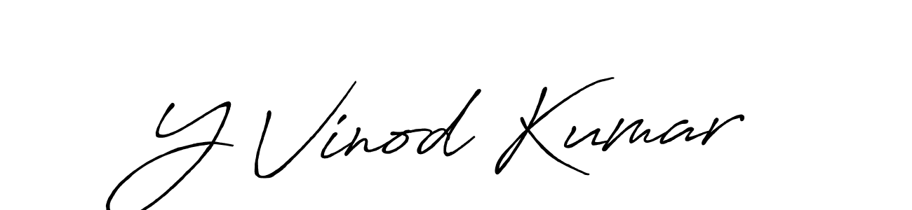 Create a beautiful signature design for name Y Vinod Kumar. With this signature (Antro_Vectra_Bolder) fonts, you can make a handwritten signature for free. Y Vinod Kumar signature style 7 images and pictures png